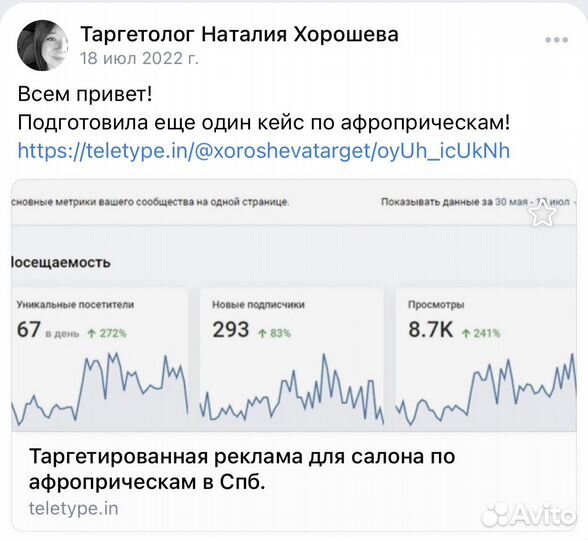 Таргетолог вк, Директолог, Авитолог, SMM