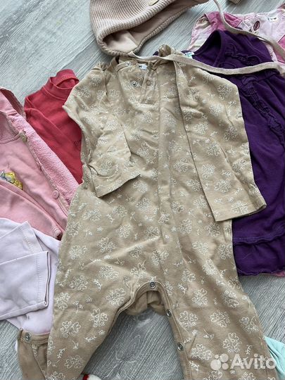 Вещи пактеом на девочку от 74 см до 1,5 лет