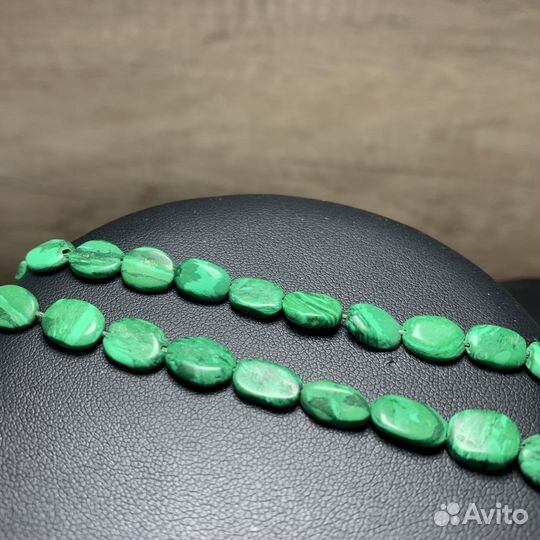 Винтажное Ожерелье Малахит Зелёные Бусы Ретро