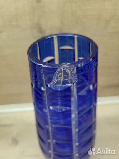 Цветной хрусталь ваза рог СССР