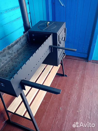 Мангал с печью под казан