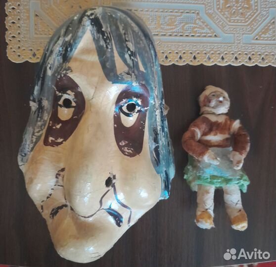 Маска карнавальная ссср,игрушка ватная