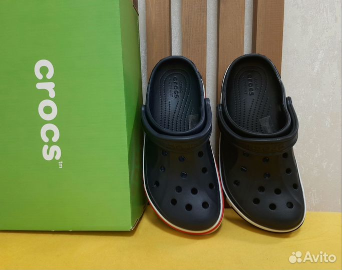 Crocs сабо синий чёрный размер 7. 8