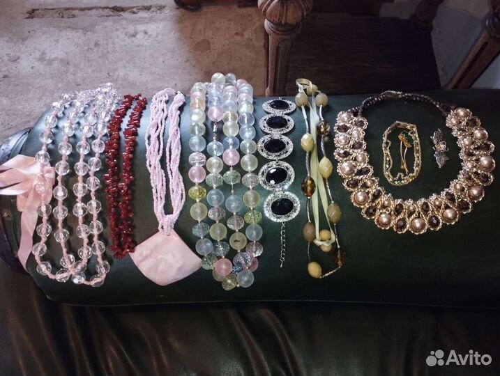 Бусы Клипсы Серьги Кольца Очки Винтаж Бижутерия