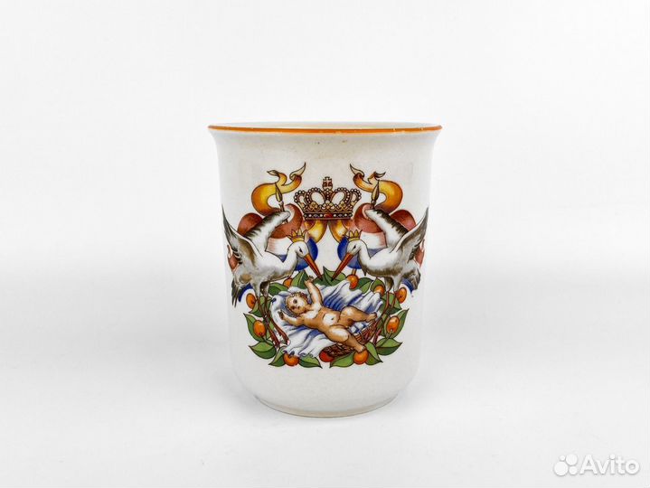 Антикварный стакан, Фарфор, Голландия, 1880 гг