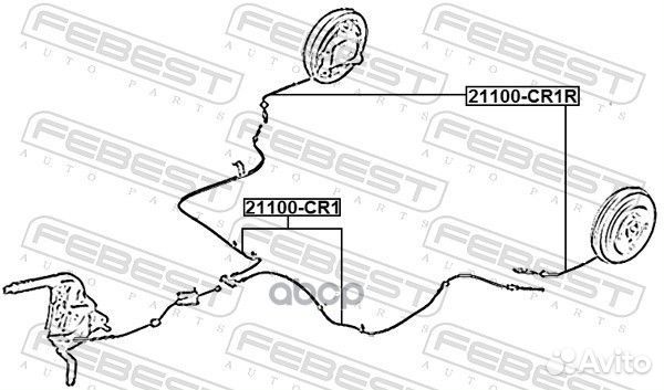 Трос ручного тормоза 21100-CR1R 21100-CR1R Febest