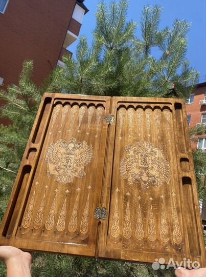 Нарды ручной работы российский герб в наличии