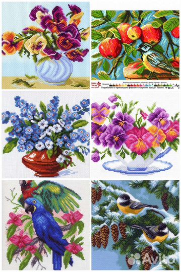 Набор для вышивания и канва с рисунком