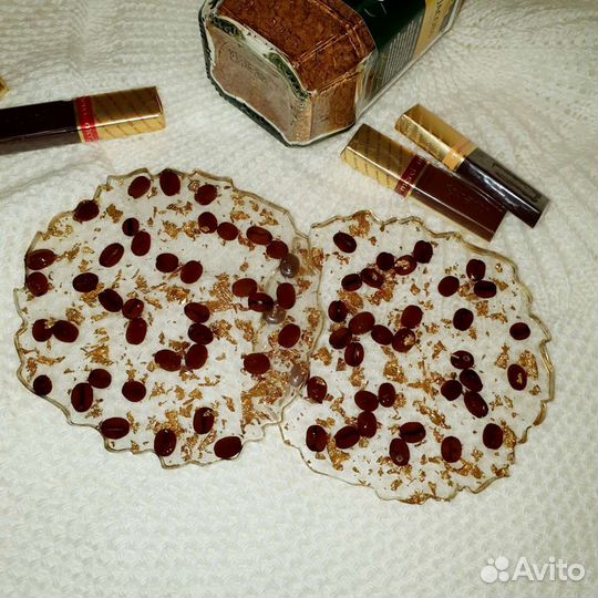 Подстаканники, костеры с натур зёрнами кофе