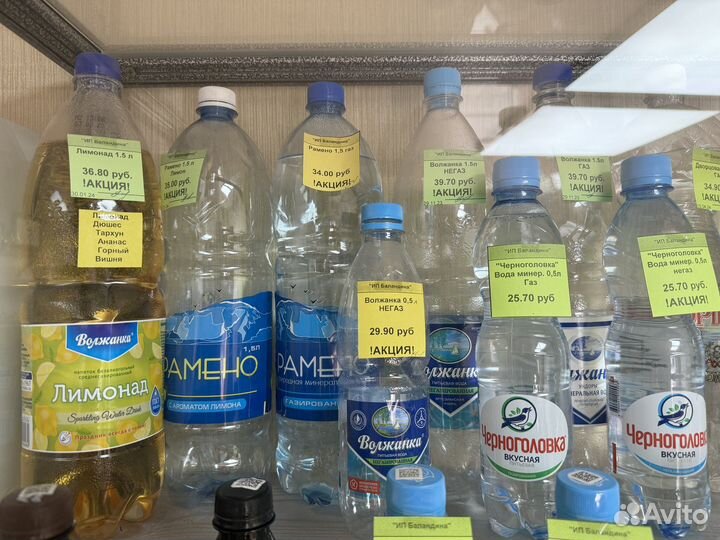 Минеральная вода, лимонад, сок