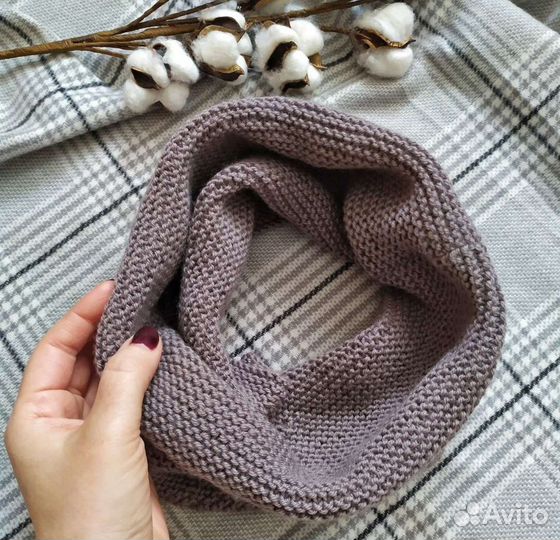 Шарф-снуд женский вязанный