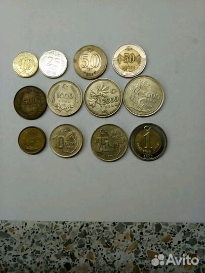 Монеты Турции 12 штук