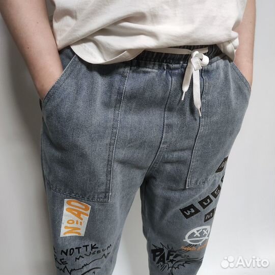 Джоггеры широкие мужские smile