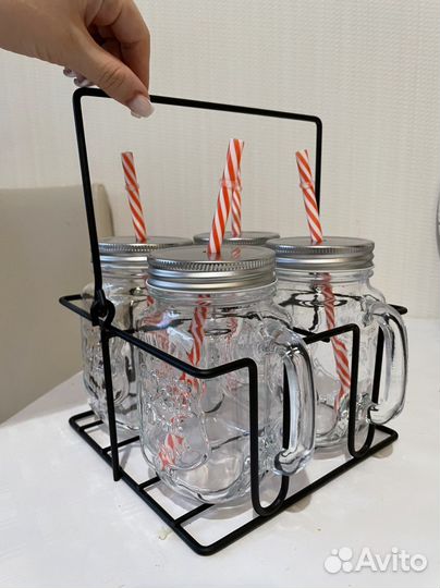 Набор бокалов с трубочкой для глинтвейна