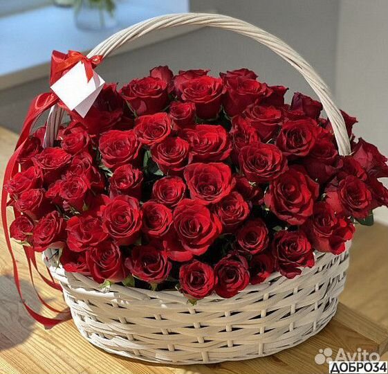 101 роза в корзине с доставкой