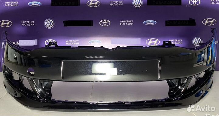 Бампер передний Volkswagen Polo 10 - 15 черный