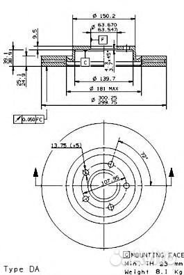 Диск тормозной UV Coated перед 09946811 Brembo