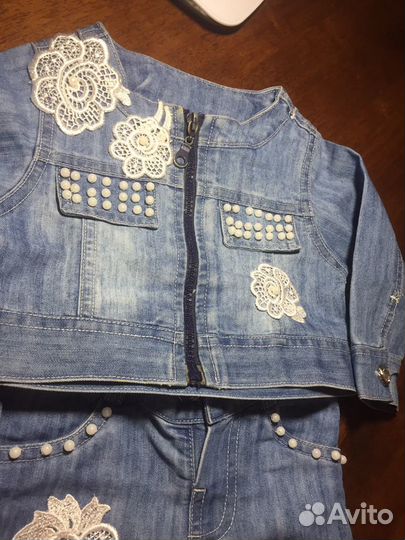 Джинсовый костюм для девочки