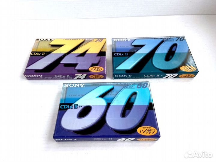 Кассеты 3 штуки Sony CDix II - 60 70 и 74