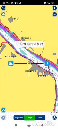 Кострома карты глубин