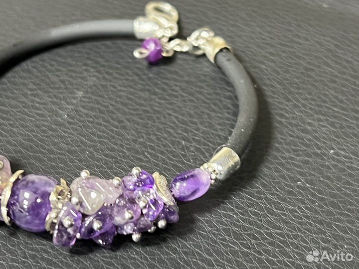 Браслет Аметист подвес с боку