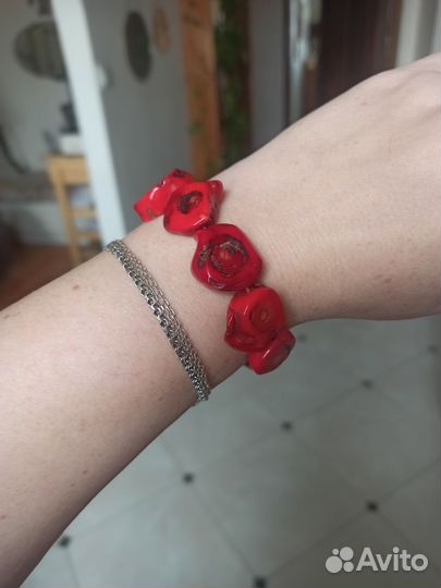 Браслет натуральный коралл