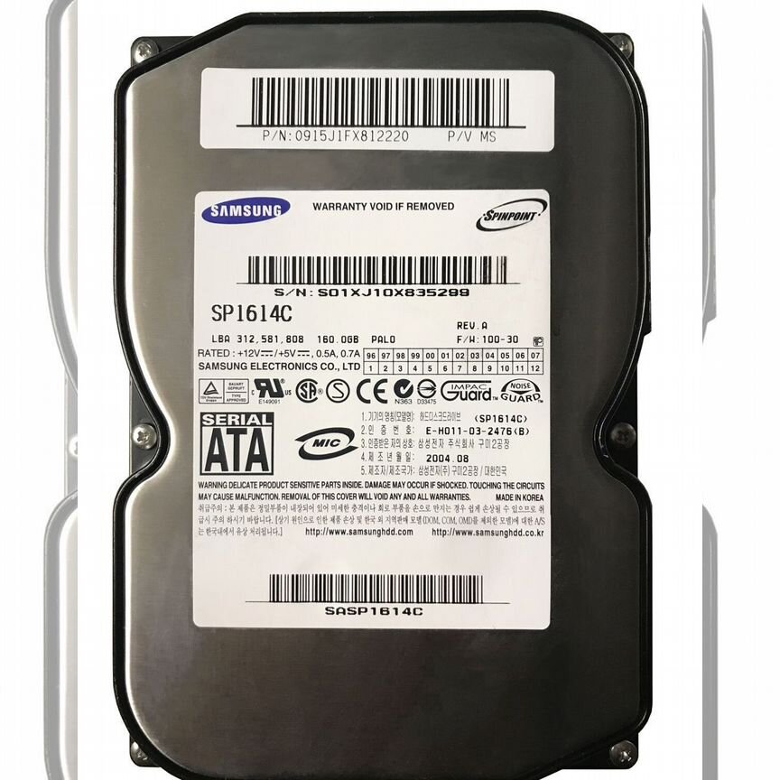 [SP1614C] Жесткий Диск Samsung 160gb Sata3.5" Sp1614c