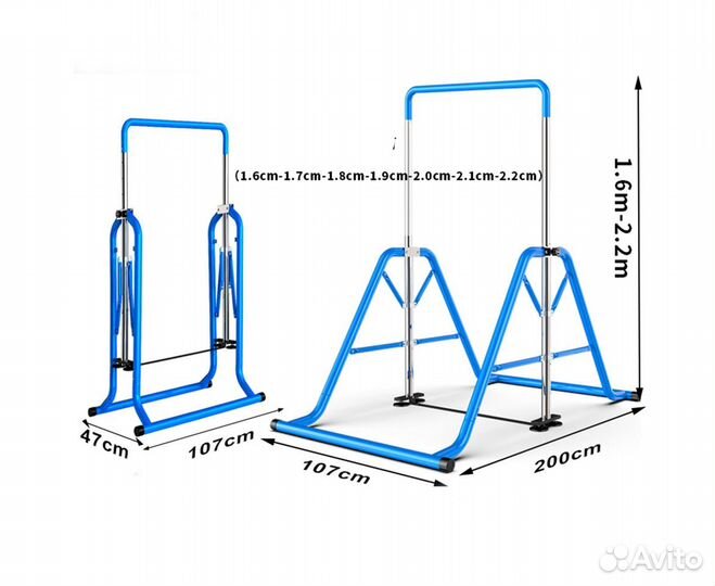Турник для подростков DFC GA002 складной голубой