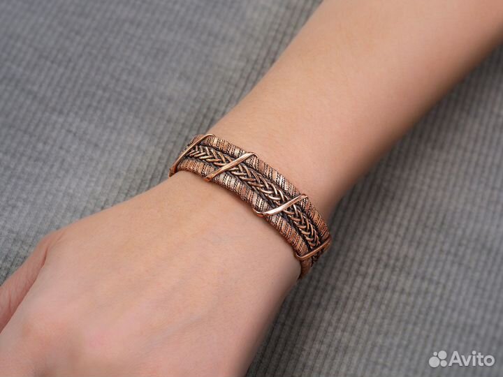 Медный браслет на руку Подарок на медную свадьбу