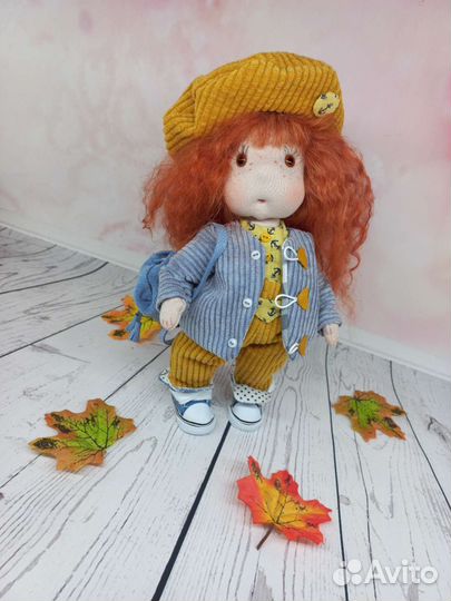 Интерьерная кукла ручной работы Рыжик