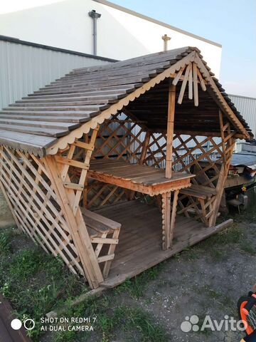 Беседка для дачи деревянная с фанорем и разеткой купить в Старом Осколе ...