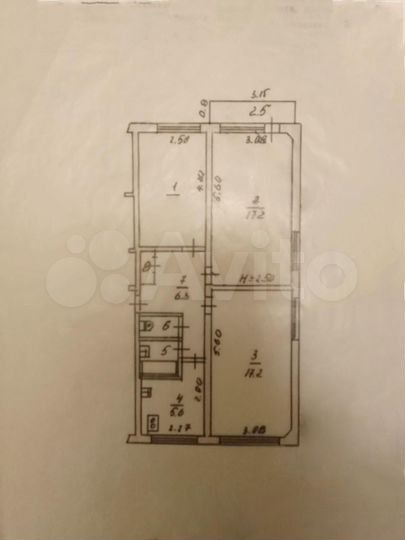 Комната 11 м² в 3-к., 3/5 эт.