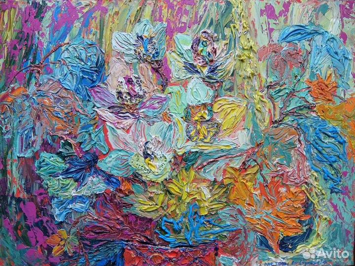 Орхидеи и клены картина маслом