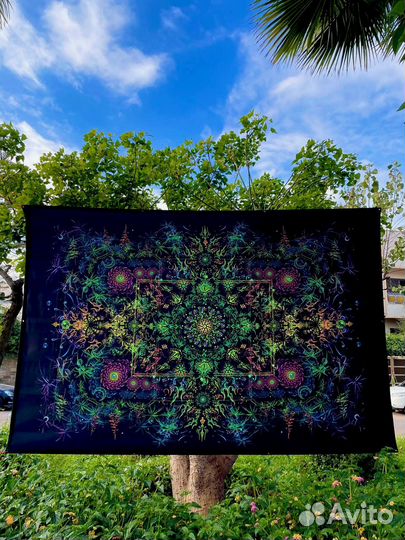 Флуоресцентное абстрактное полотно на стену