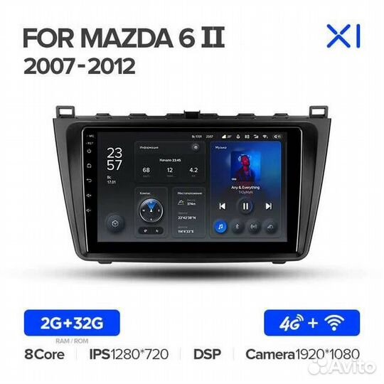 Магнитола Teyes X1 4G 8ядер Mazda 6 GH (2007-2012)