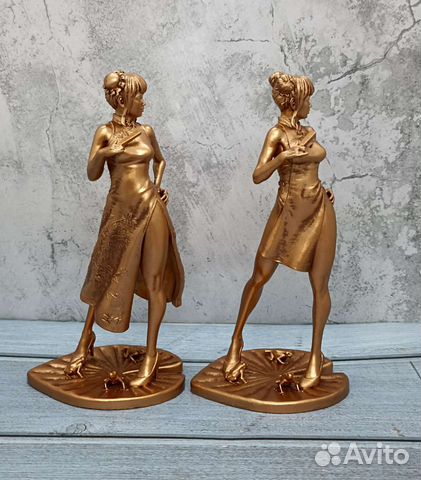 Фигурки девушки под бронзу
