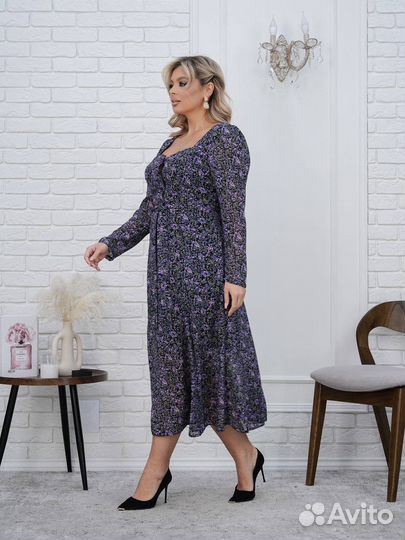 Черный платья шифон