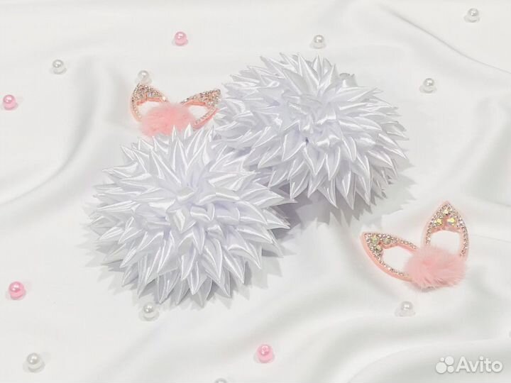 Бантики ручной работы белые