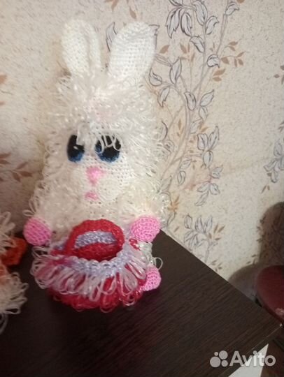 Заяц и кот мочалки игрушки