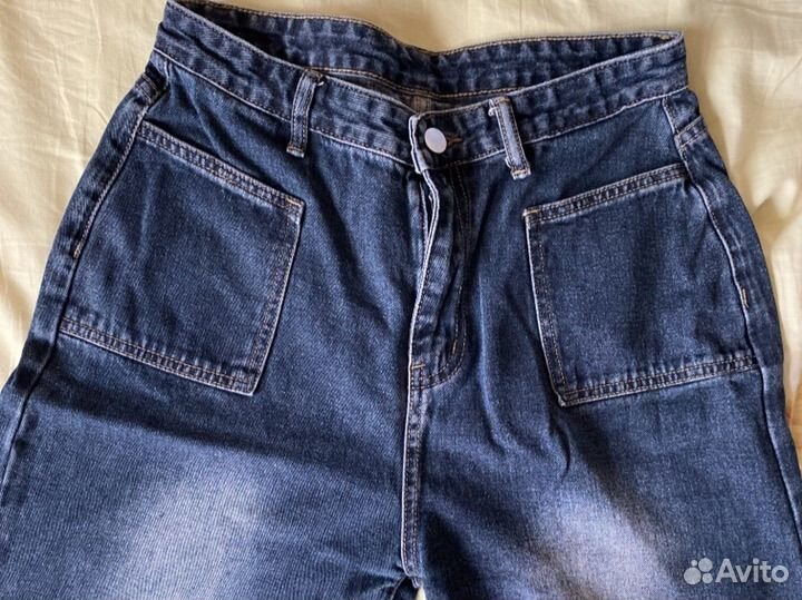 Джинсы прямые широкие L