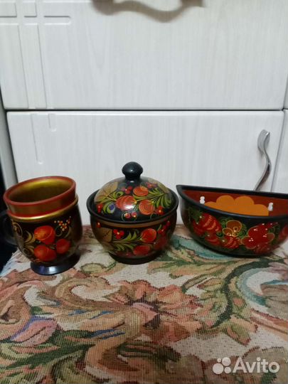 Посуда хохлома деревянная