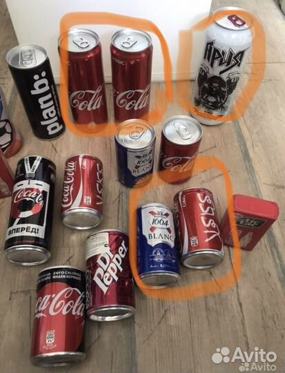 Полные коллекционные банки Coca-Cola и другие