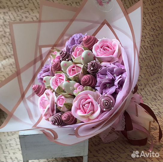 Набор/букет зефир + клубника в шоколаде