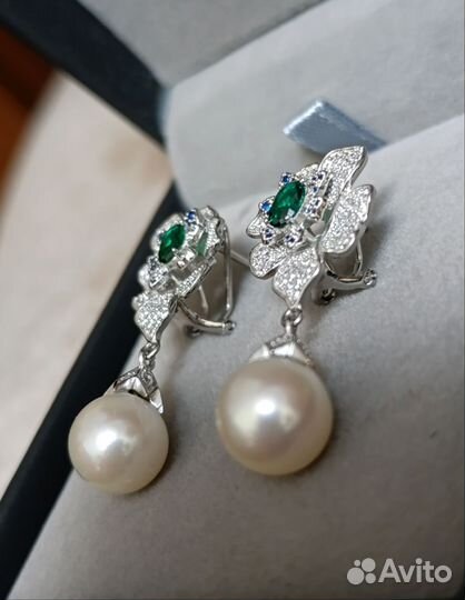 Серьги серебро 925 пробы с пресноводным жемчугом