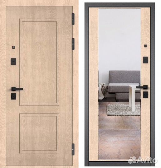 Дверь входная металлическая с зеркалом