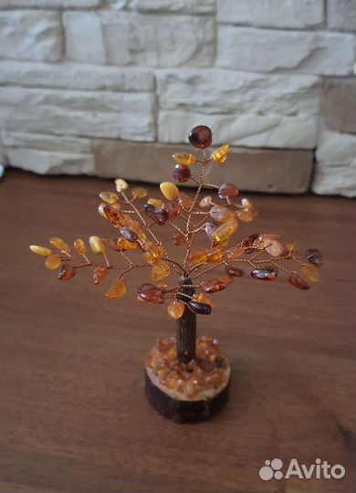 Ваза богемия, янтарное дерево, 