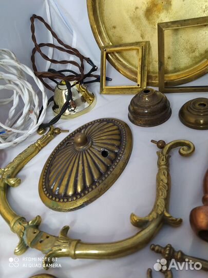 Детали для люстры, бра, латунь, царизм, патрон