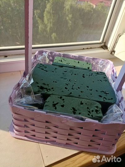 Корзина для создания букета плюс губка