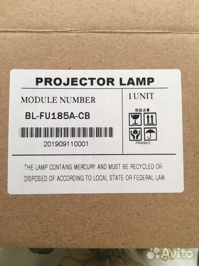 Лампа для проектора новая bl-fu185a-cb
