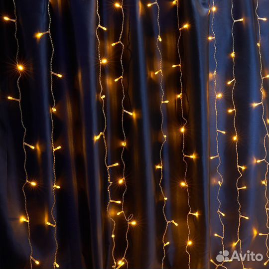 Гирлянда светодиодный занавес CL24 3*3м желтый